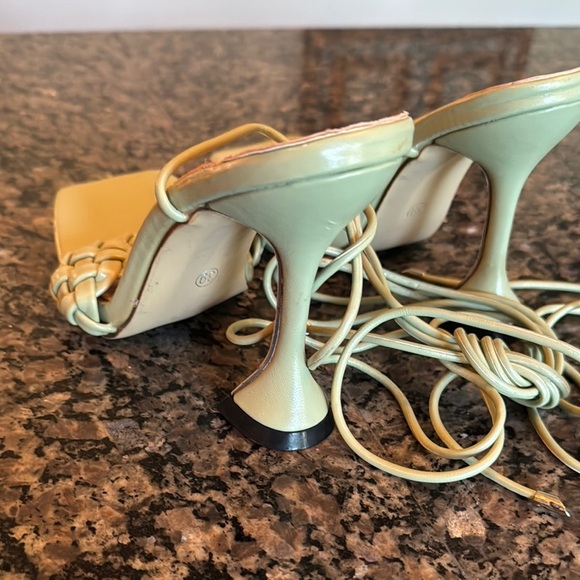 Bai beioi deep mint Green margarita Heels and Woven with lace ankle strap 8.5 - Picture 7 of 11